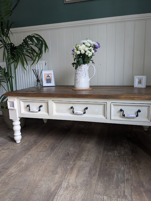 Unique solid wood upcycled coffee table