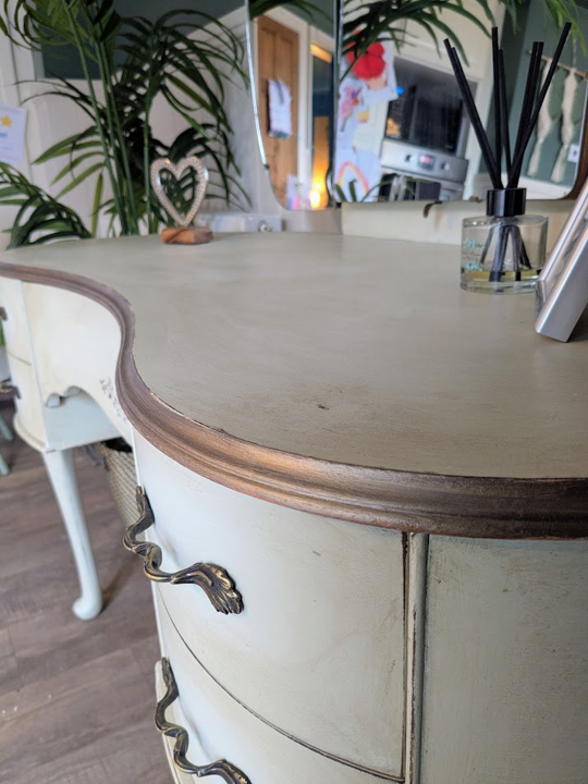 upcycled green dressing table