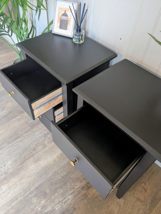 ruby black upcycled bedside cabinets