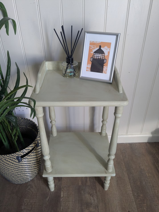 vintage light green green side table