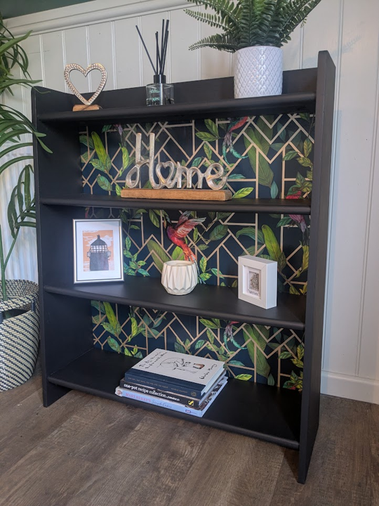 upcycled black bookcase 2