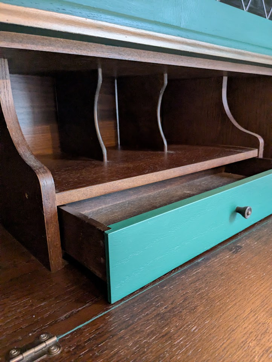green painted bureau