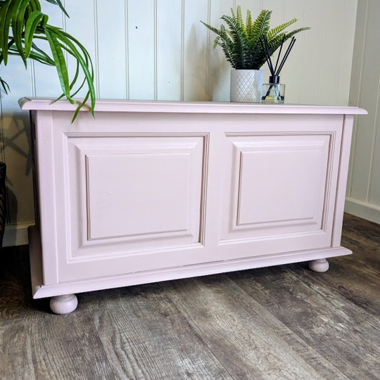 pink upcycled toy box