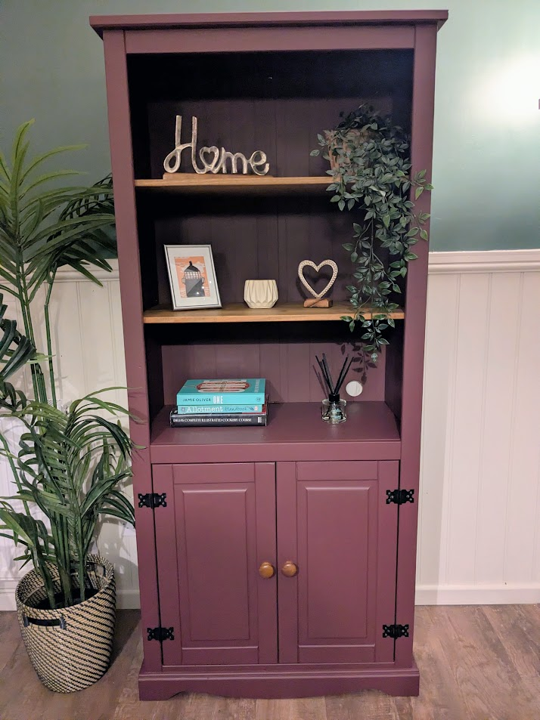 Upcycled Purple Bookcase