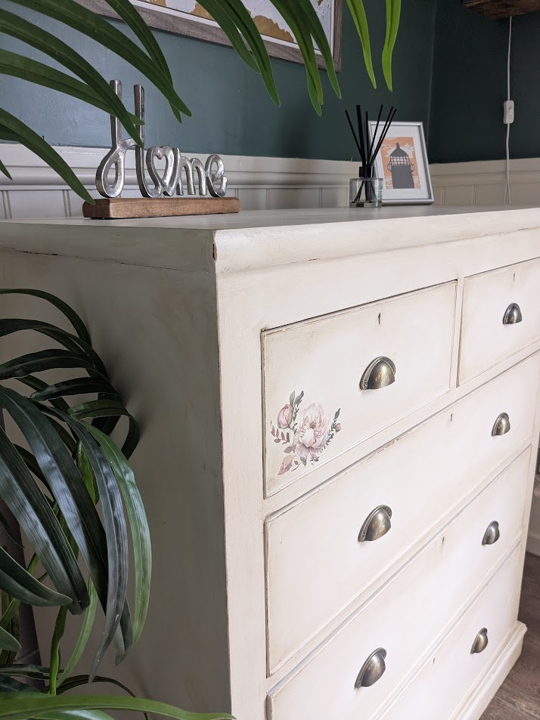 upcycled off white chest of drawers