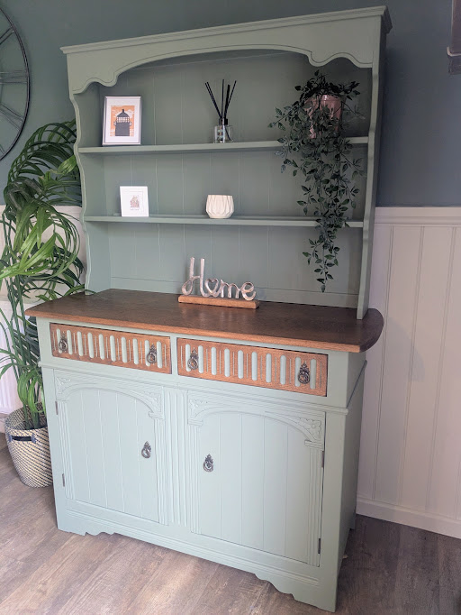 upcycled vintage dresser in green