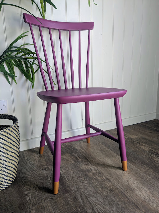 Upcycled purple dining chair