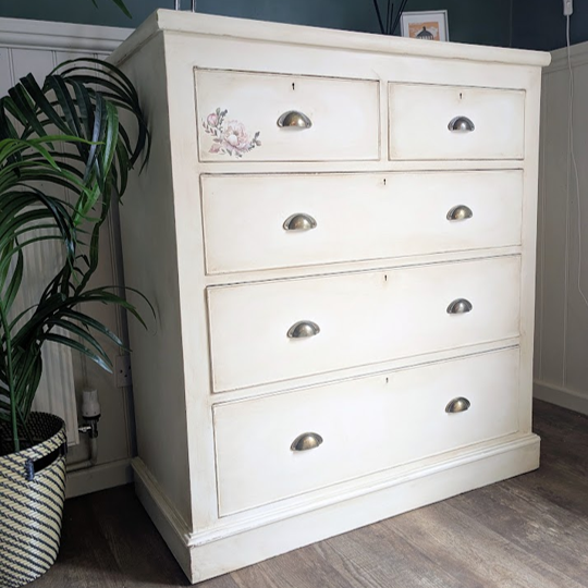 upcycled white chest of drawers