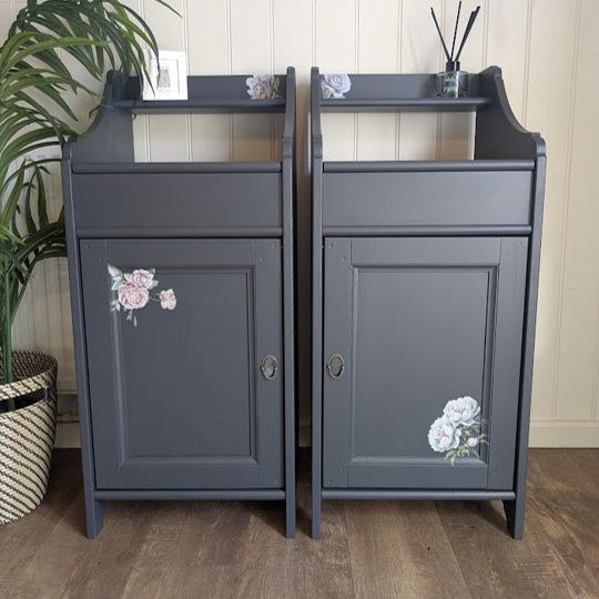 dark blue cabinets