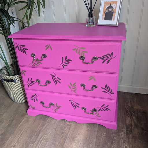 upcycled pink chest of drawers