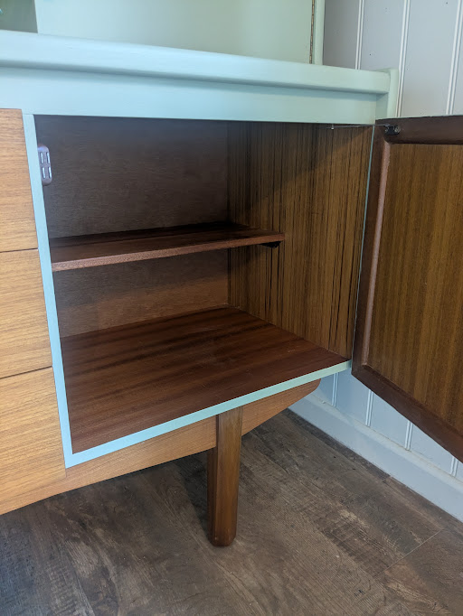 green mid century dresser
