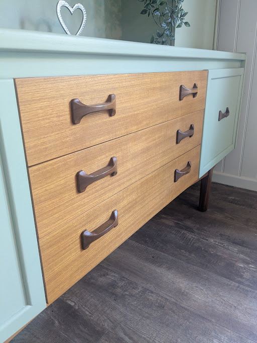upcycled mid century display unit