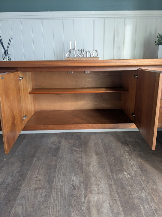 mid century wood sideboard