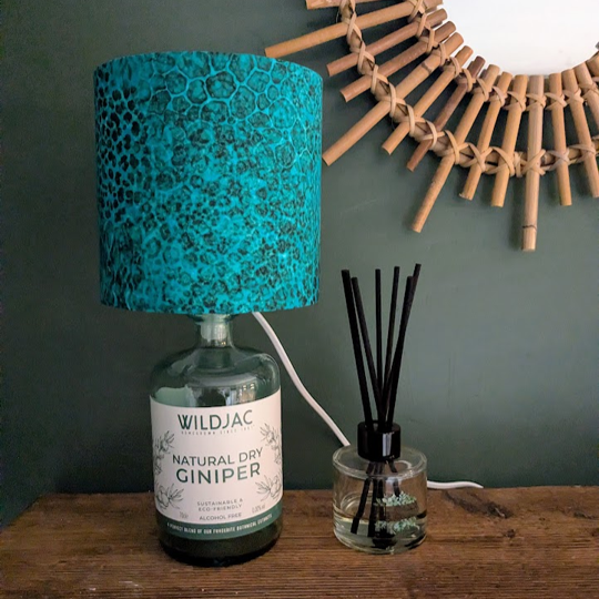 green gin bottle lamp