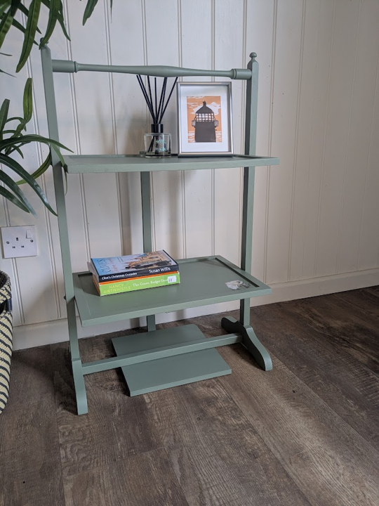 vintage side table with floral detail