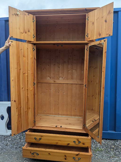 large pine wardrobe