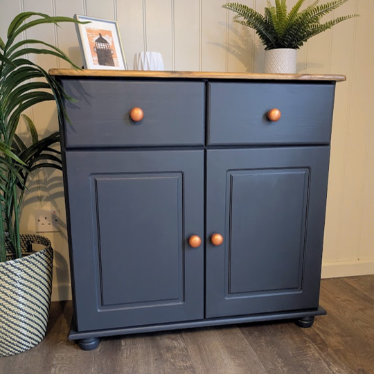 blue cupboard