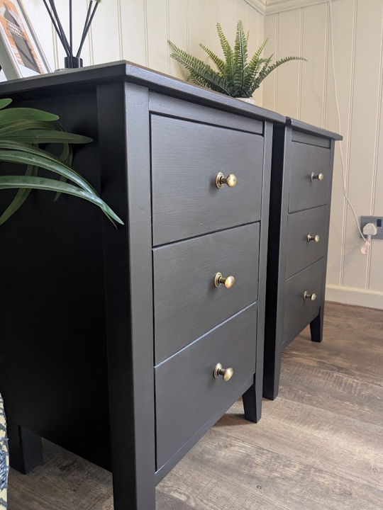 black bedside cabinets