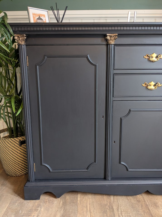 sideboard in sapphire black
