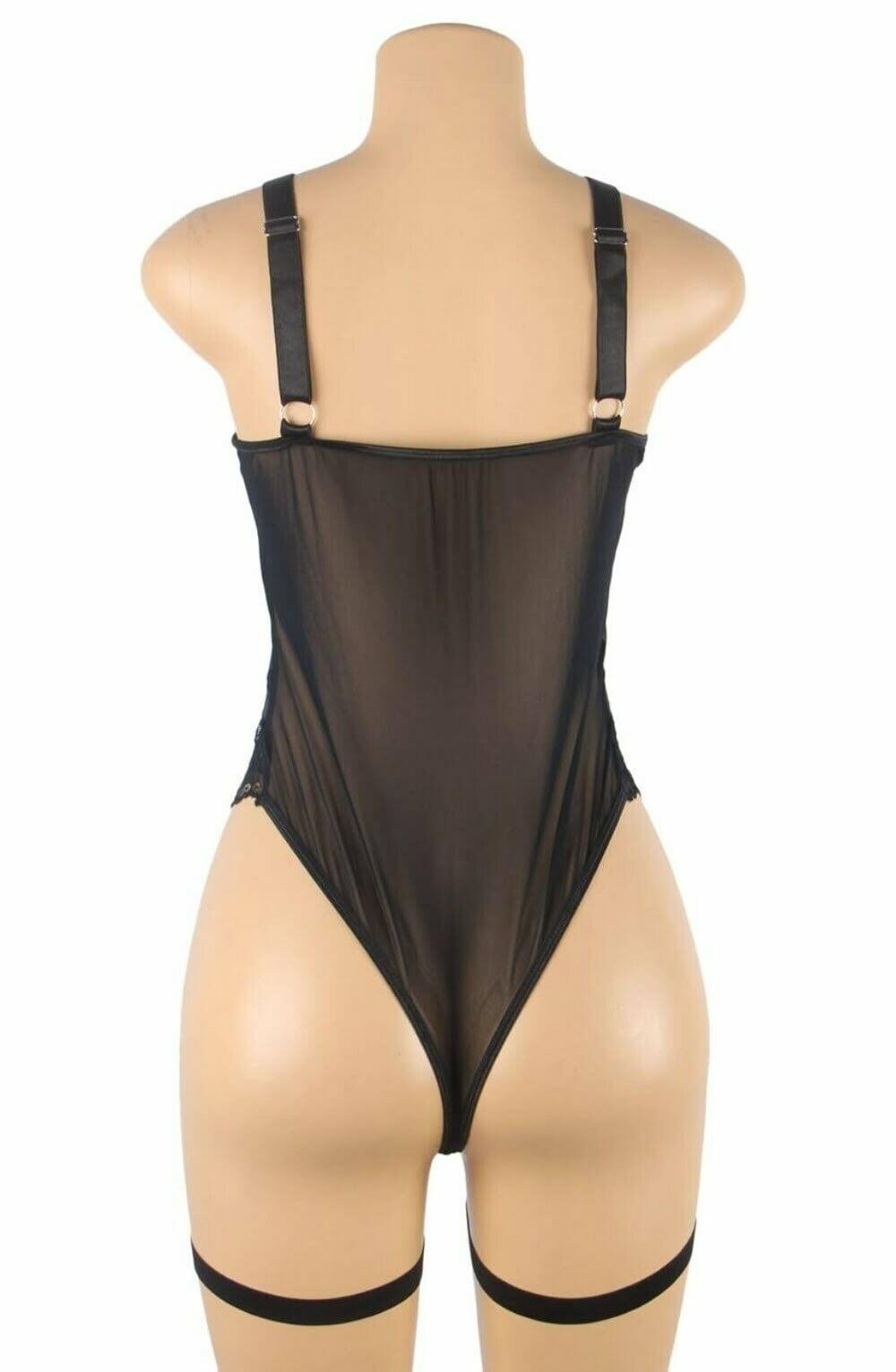Mesh & Lace Black Bodysuit rear