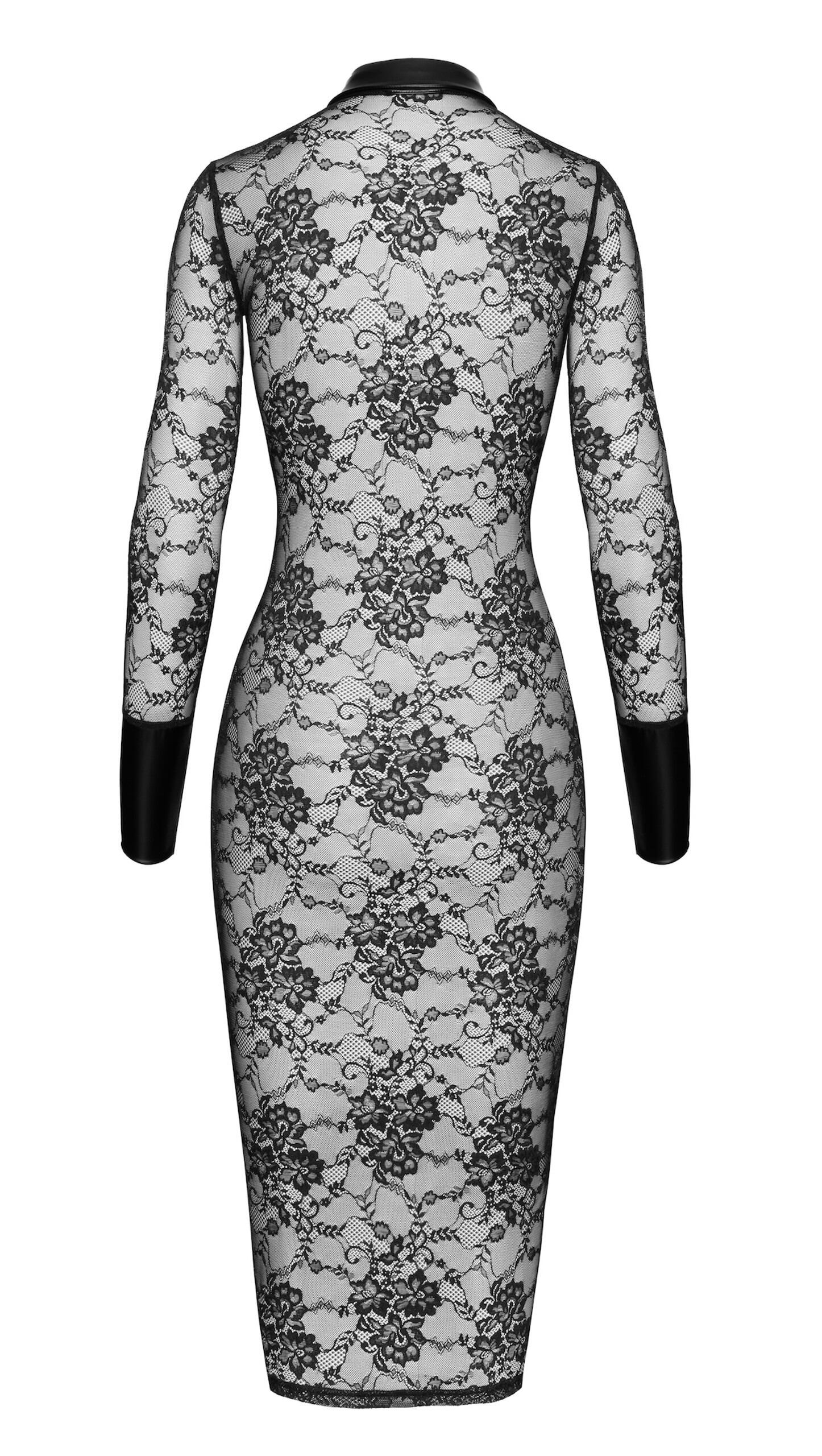 Noirelle Button Up Lace Midi Dress behind