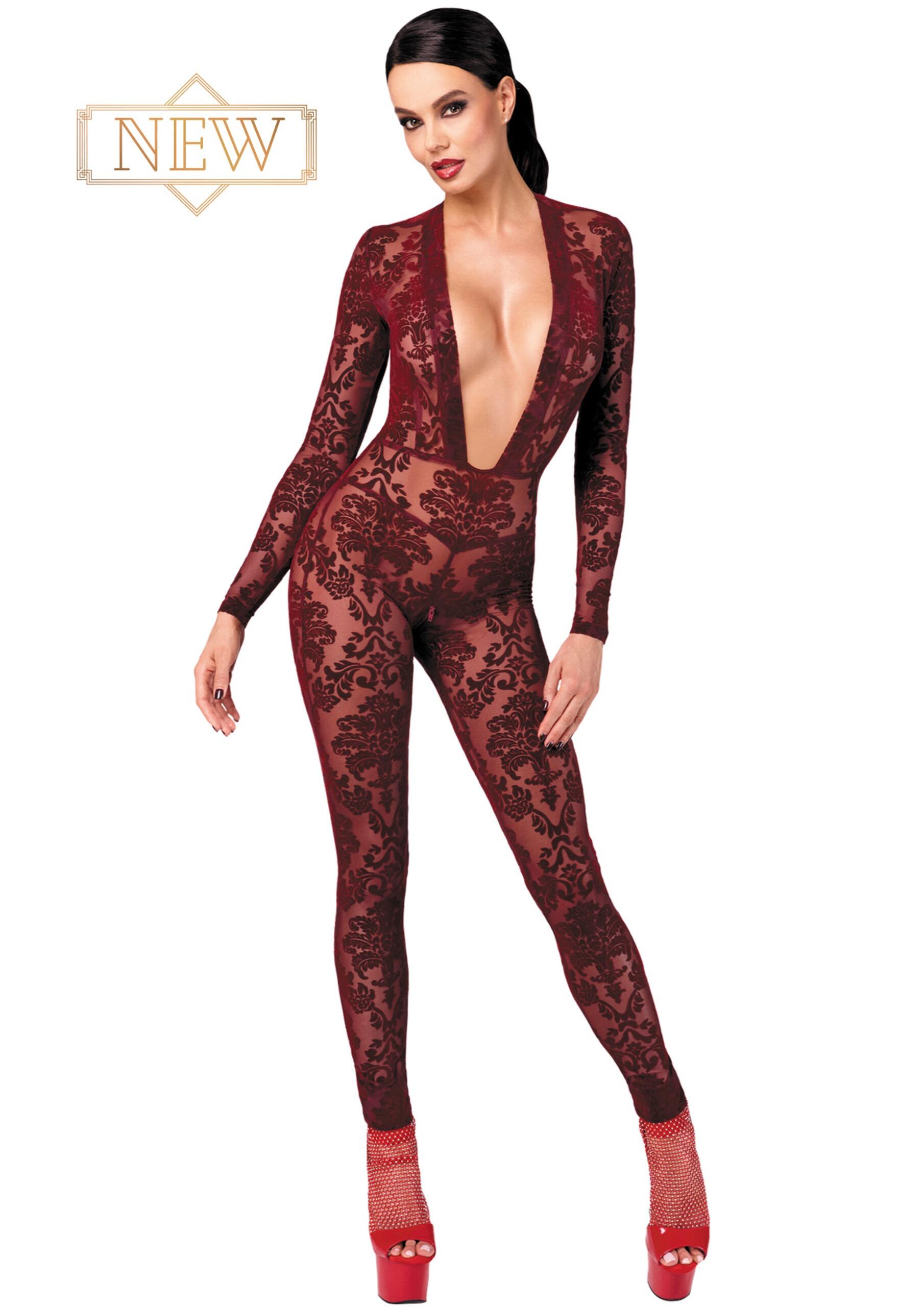 Kink Royal Burgundy Tulle Cat Suit