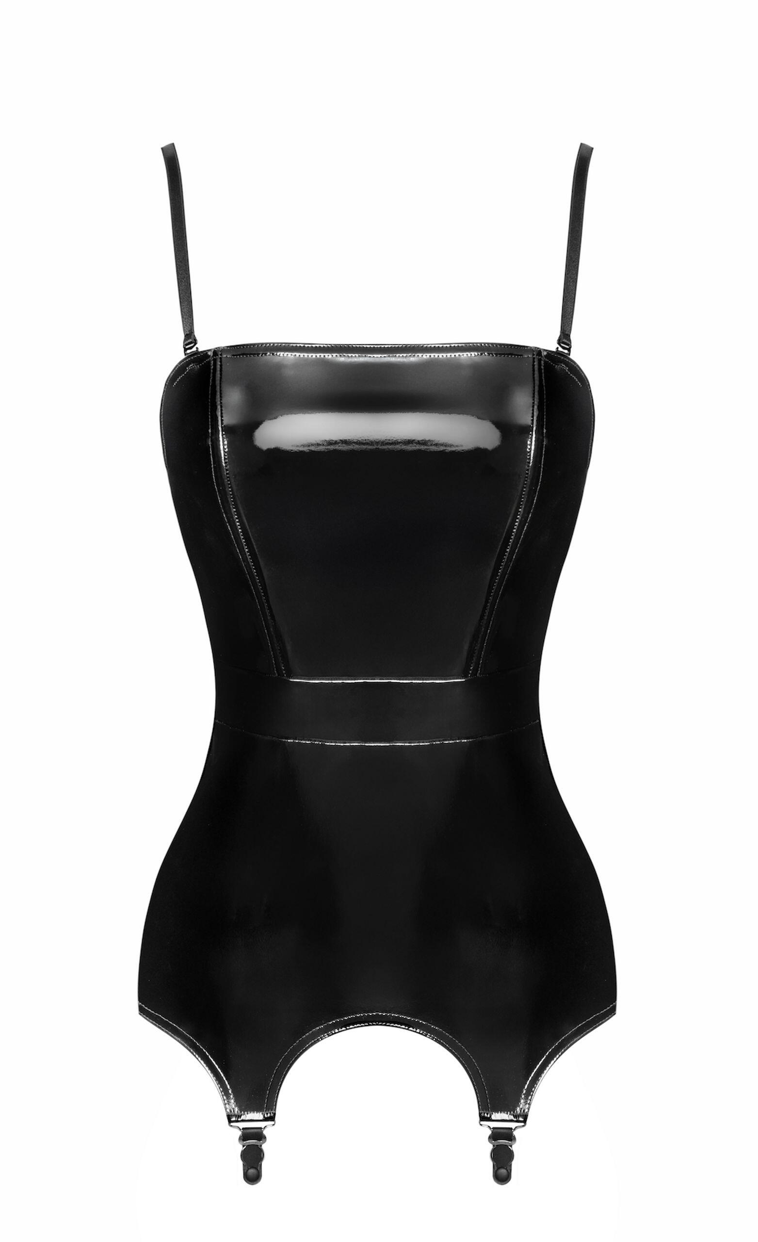 Dominae PVC Corset & Garter Belt front