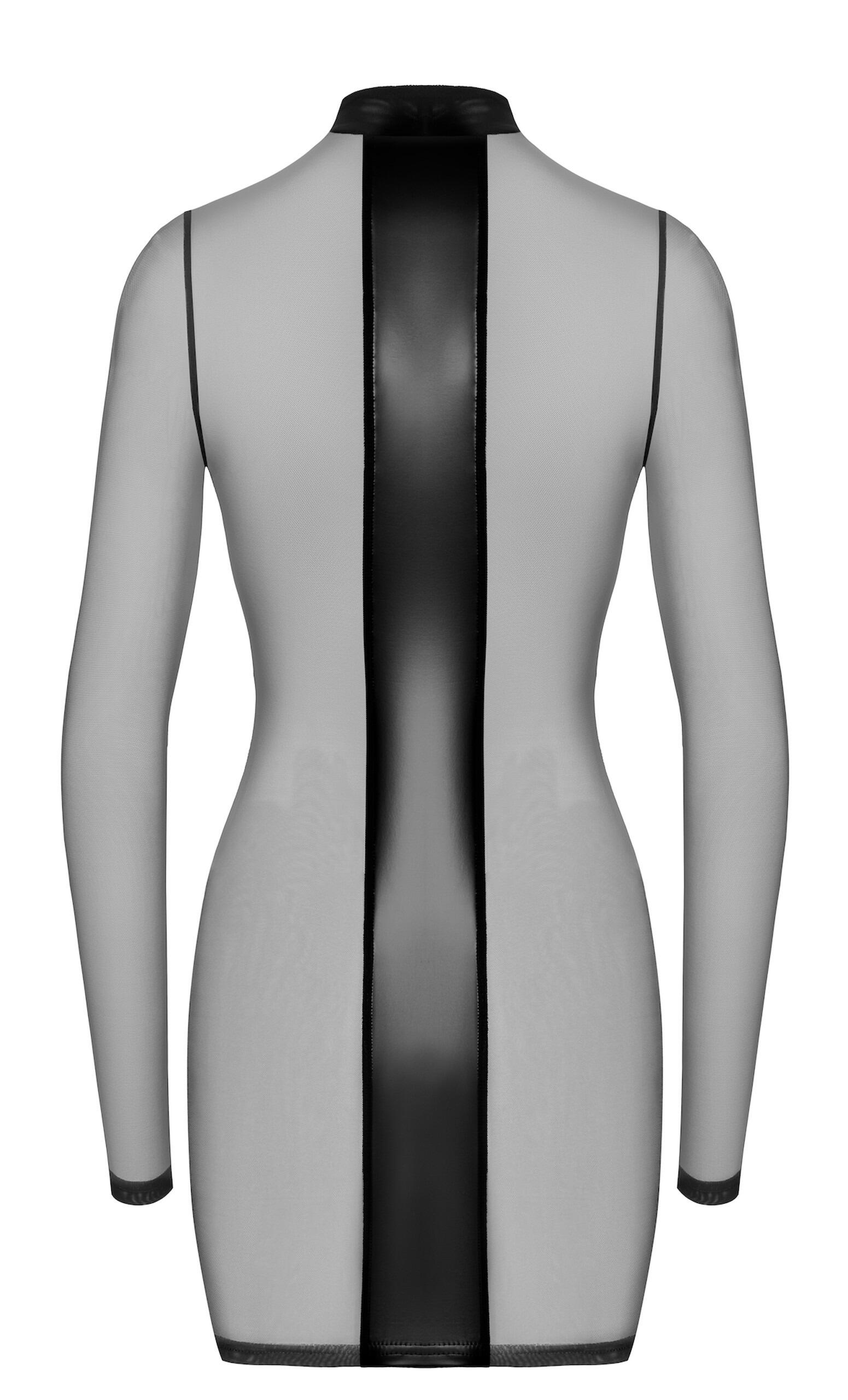 Mesh & Wet Look Mini Dress rear