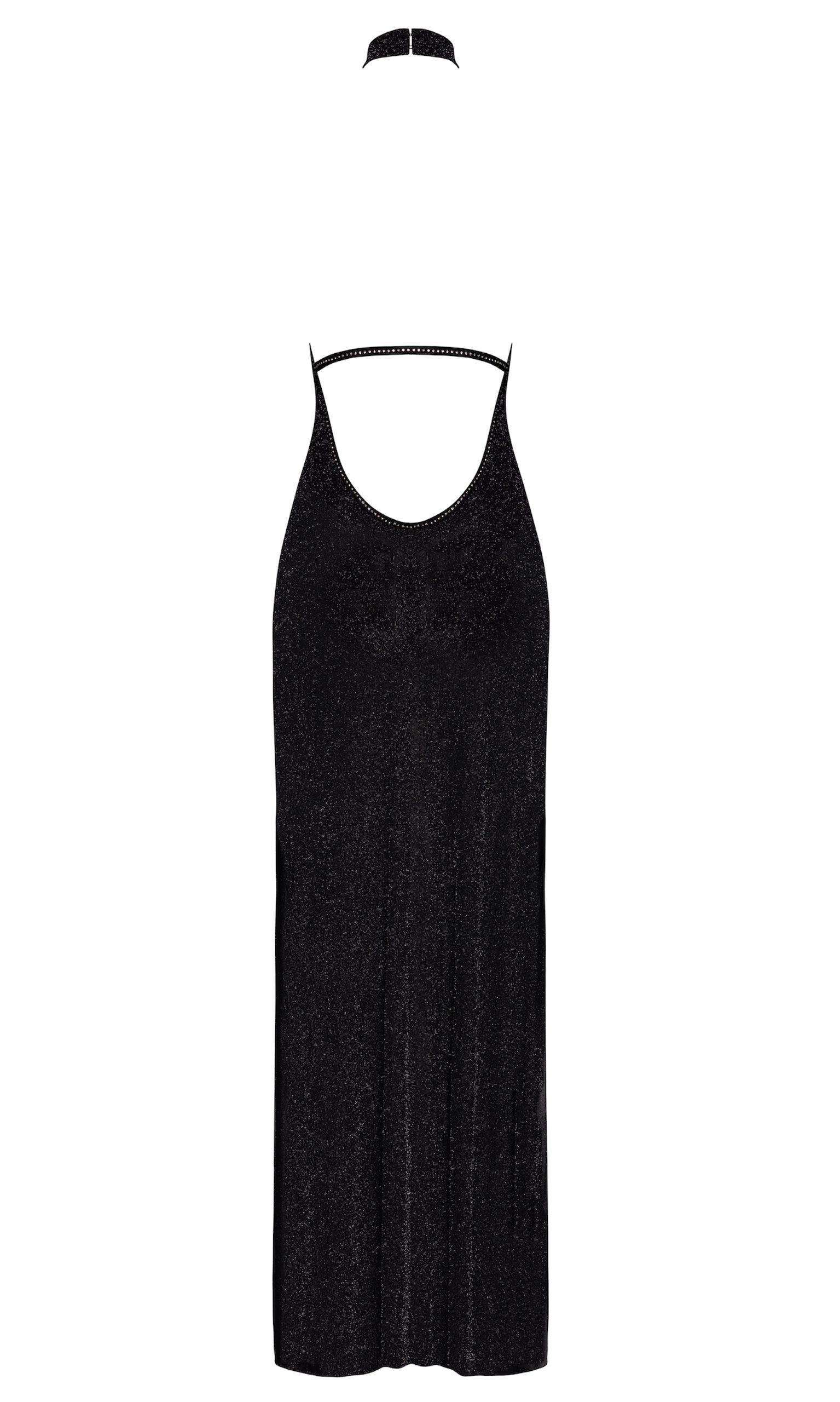 Onyx Twin Slit Long Dress back