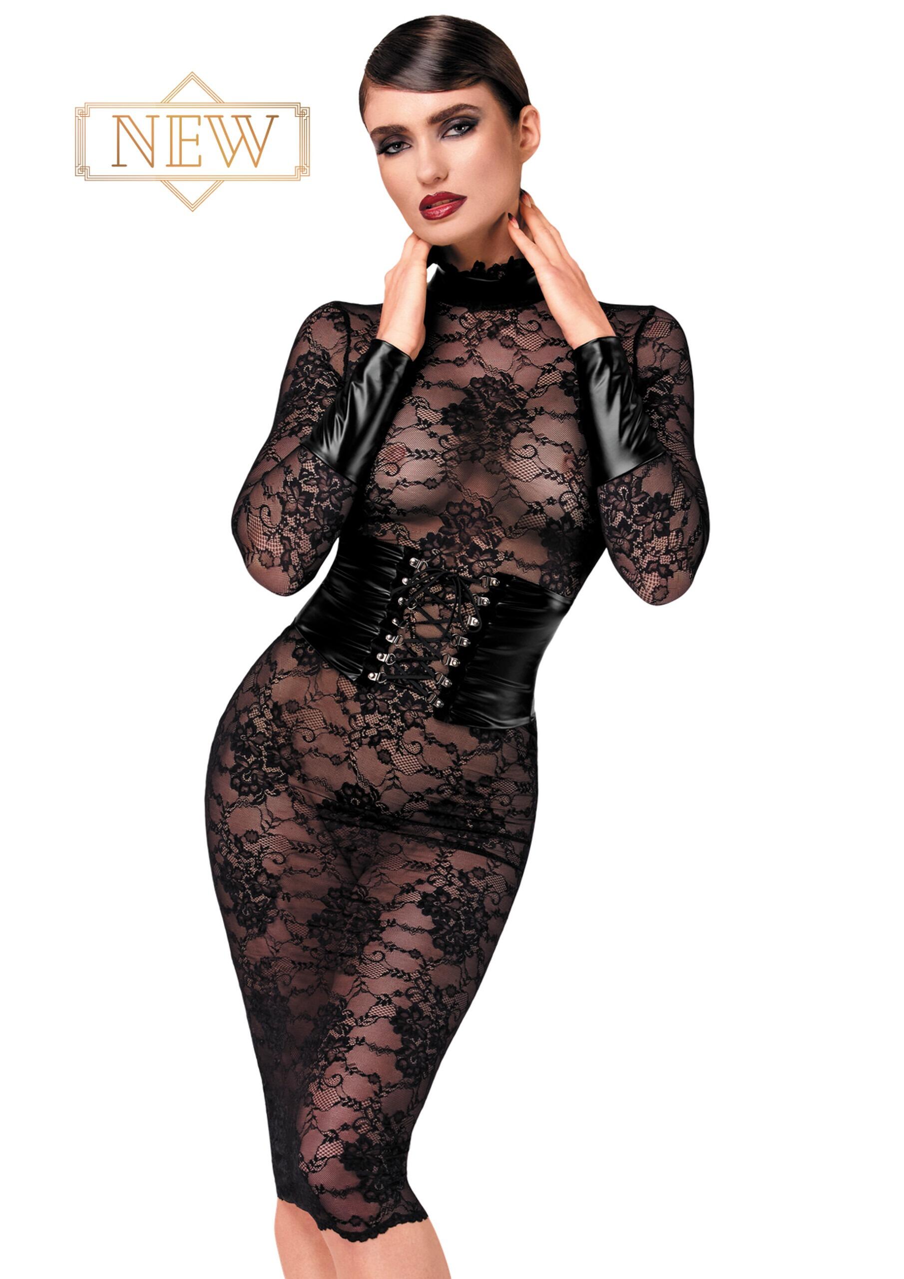 Noirelle Lace Corset Midi Dress