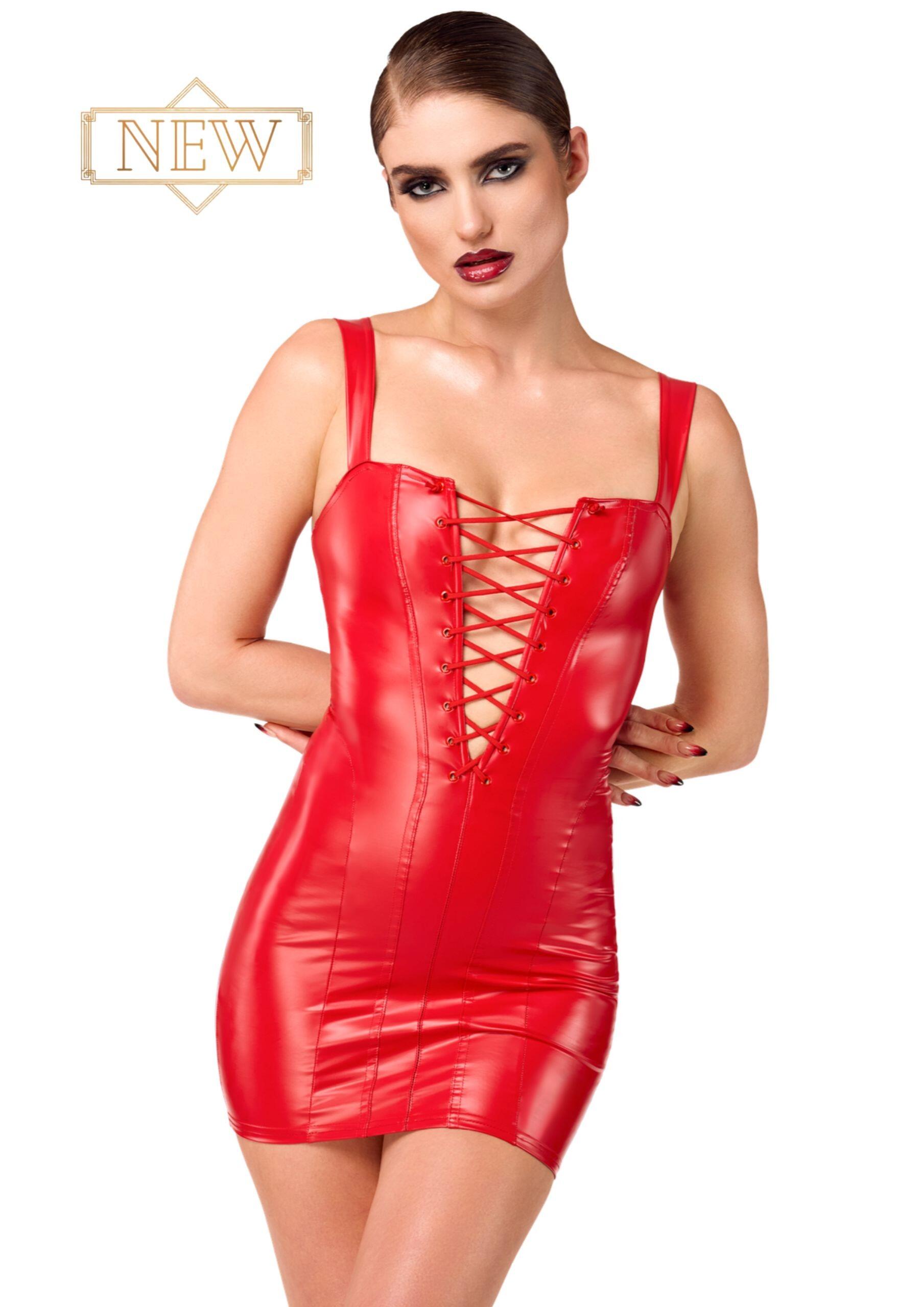 Bombshell Lace Up Red Mini Dress