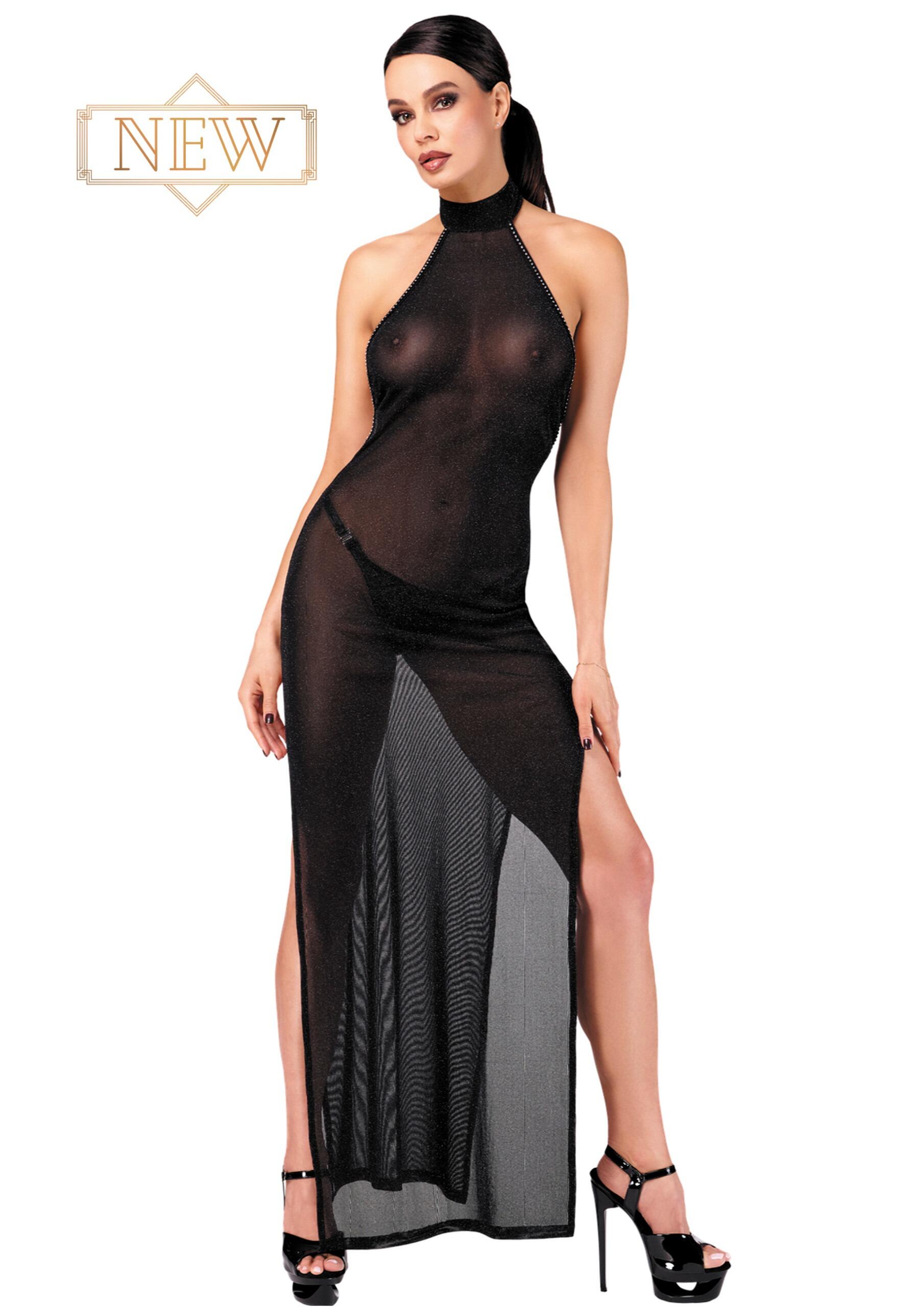 Onyx Twin Slit Long Dress