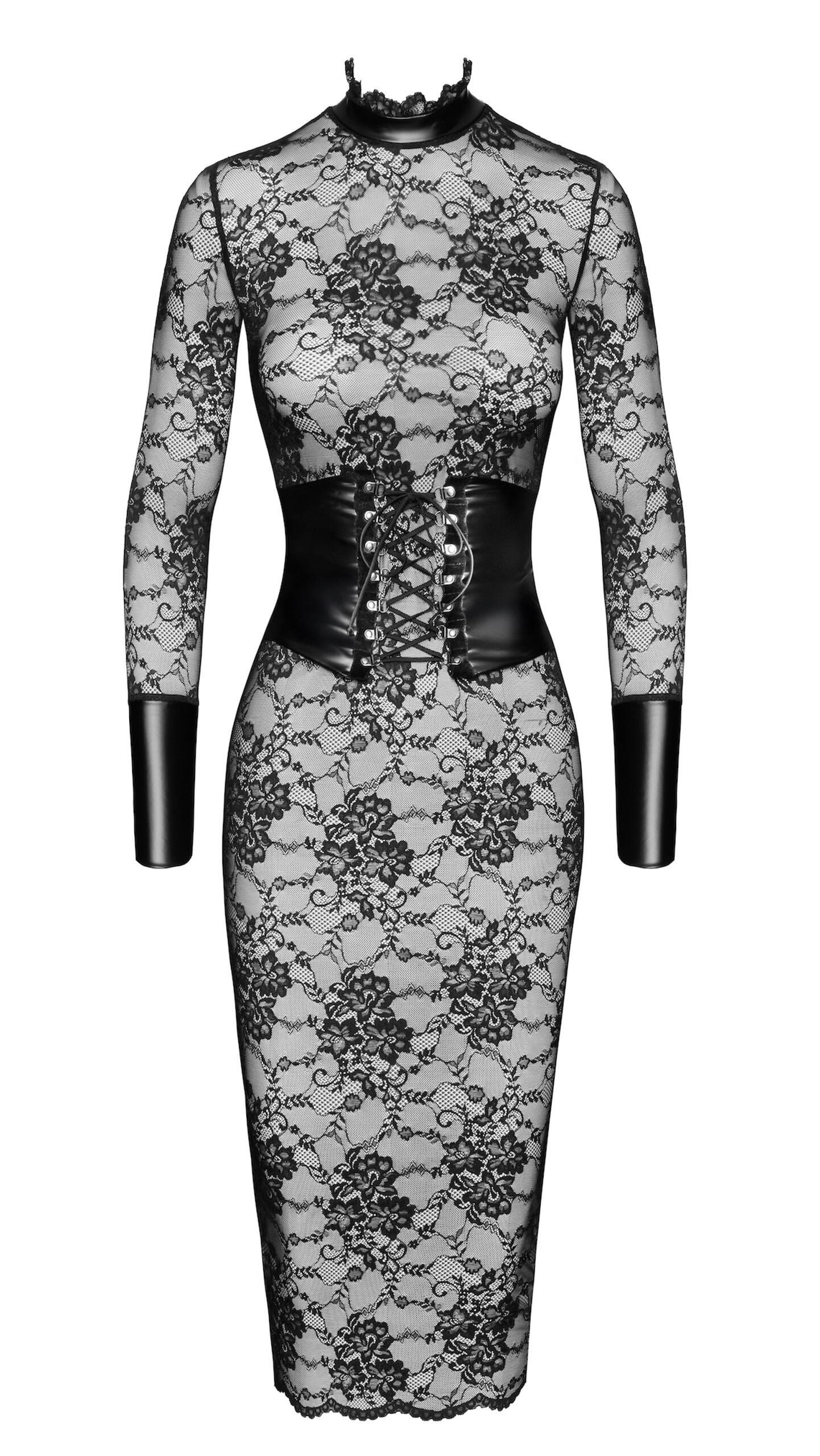 Noirelle Lace Corset Midi Dress front