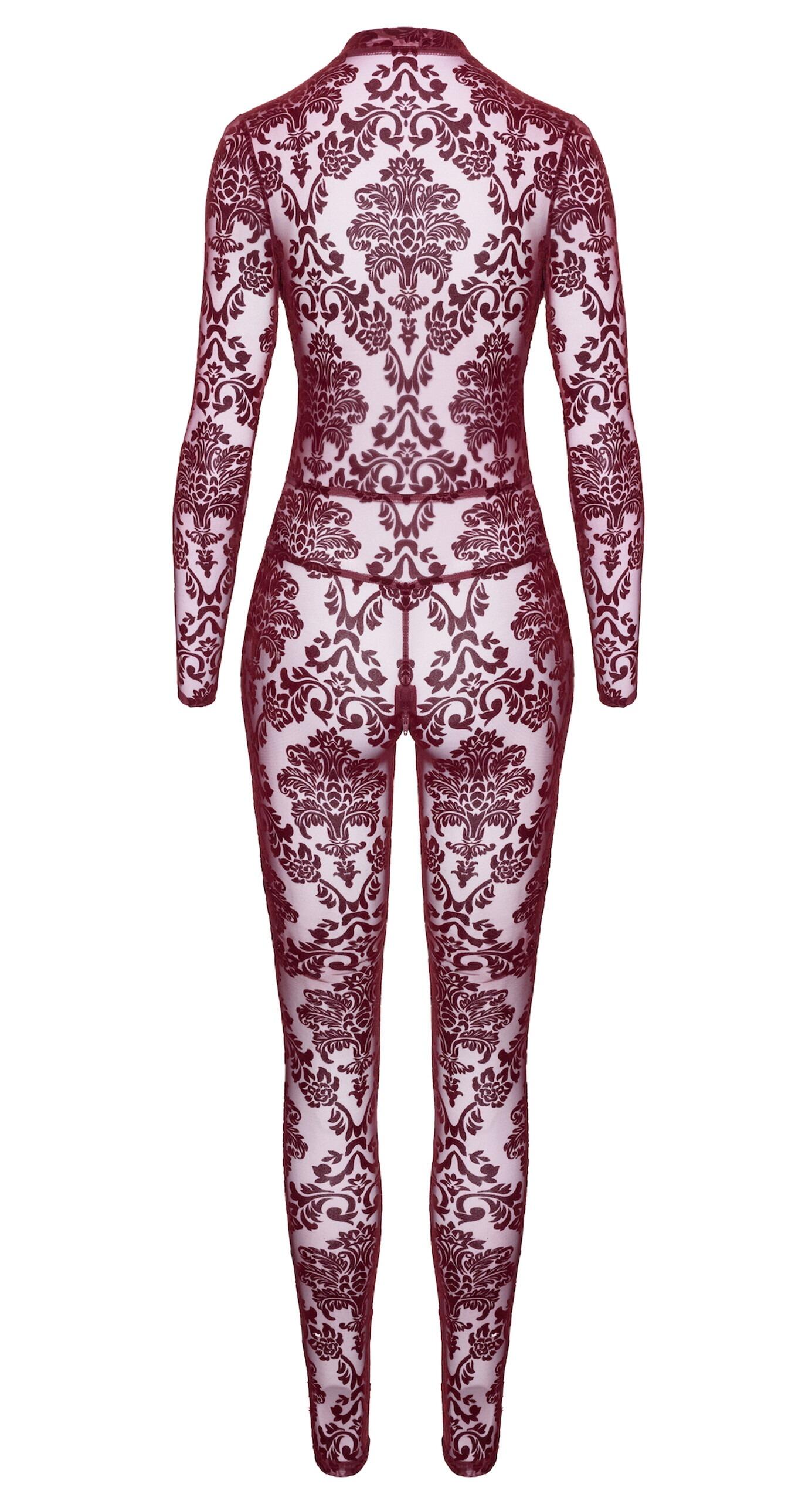 Kink Royal Burgundy Tulle Cat Suit behind