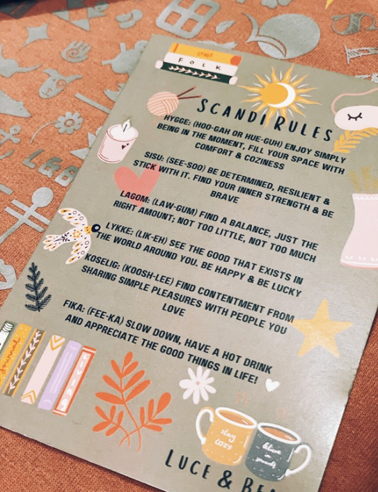 Close up of Postcard that comes with Scandi Sweat
