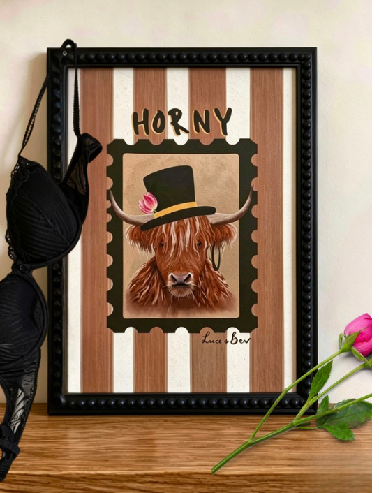 Horny Highland Cow Print