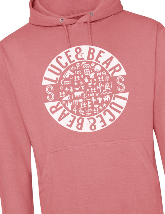 Close up of Unisex Healing Hoodie in rose