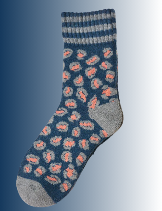 Teal Wild Side Cashmere blend socks