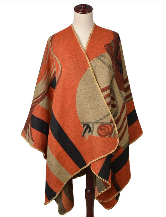 Cashmere blend warrior wrap in orange
