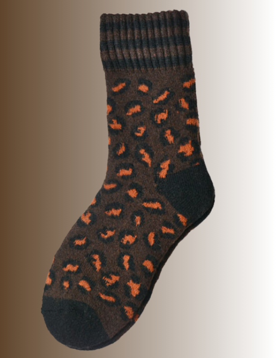 Chocolate Wild Side Cashmere blend socks