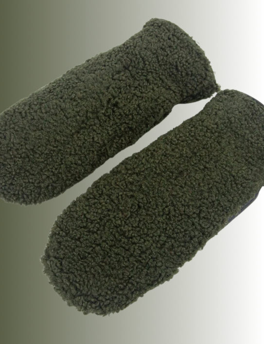Khaki Sherpa mittens