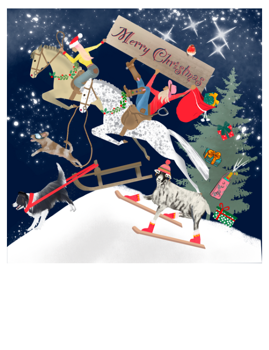 Riding Home for Christmas Card