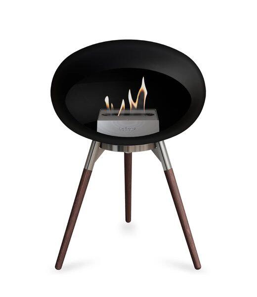 Le Feu Dome Ground Wood Low Bioethanol Fire in Black