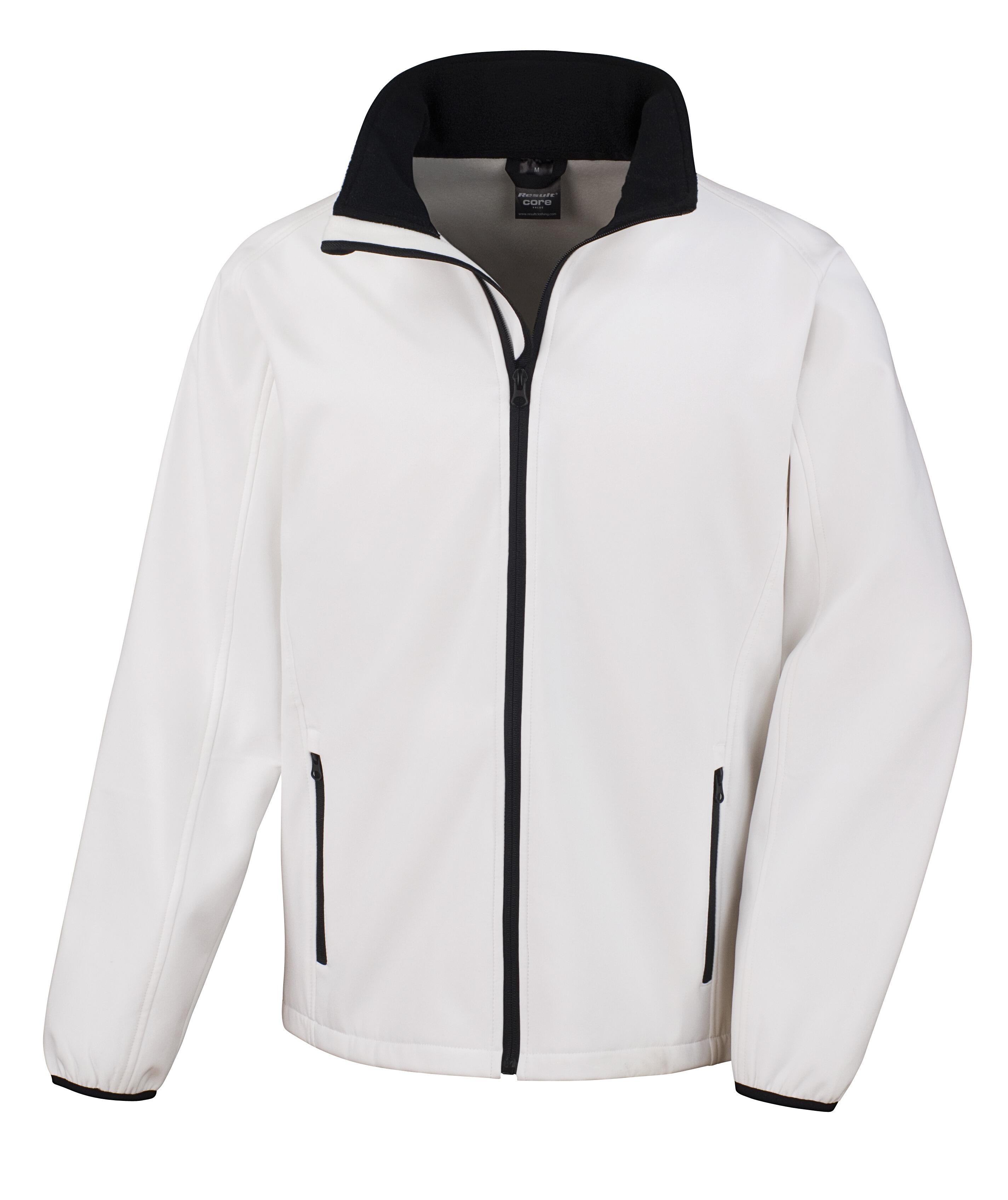 Unisex Softshell Jacket White-Black