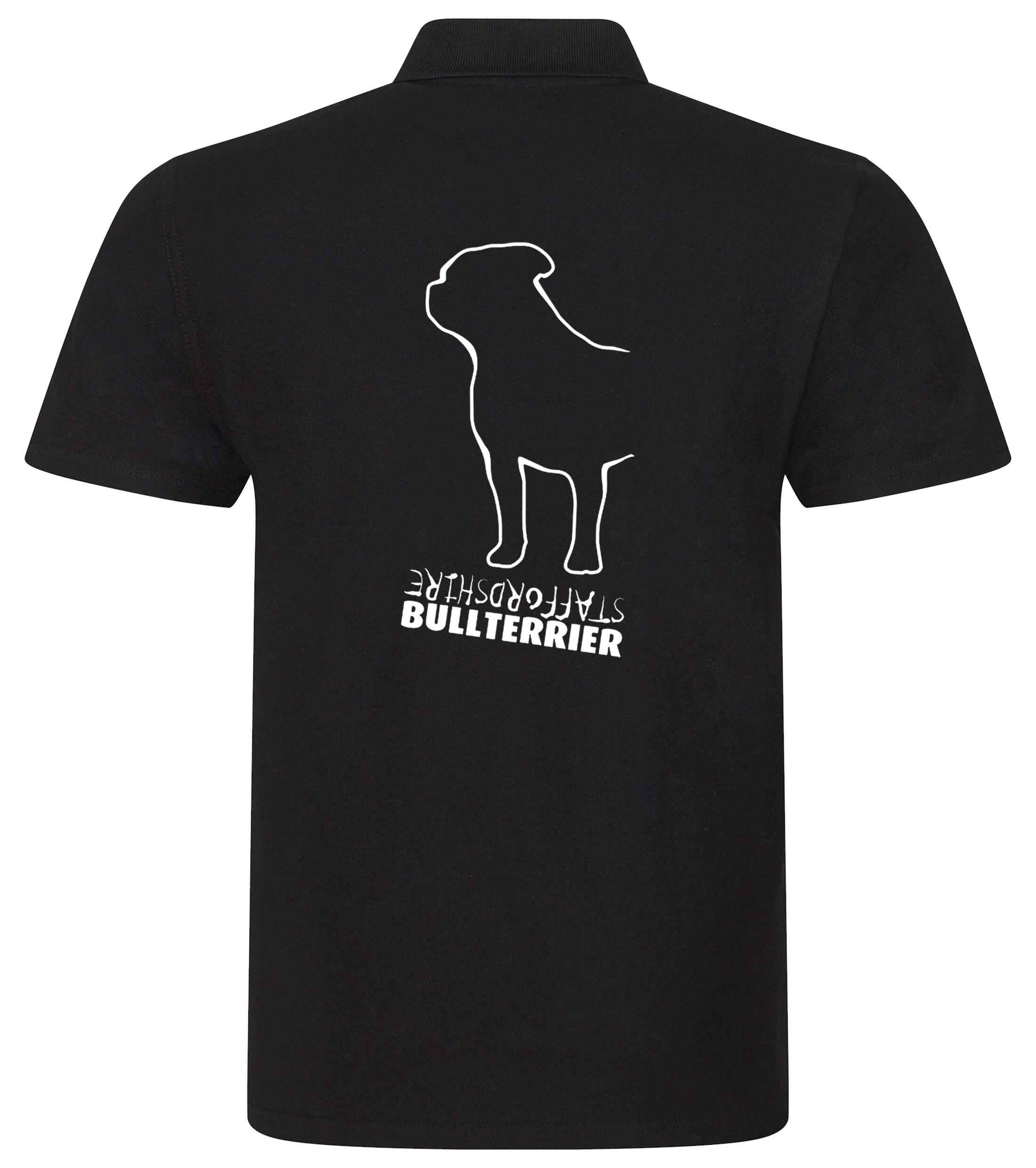 Unisex Staffordshire Bullterrier Polo Shirt Black (White)