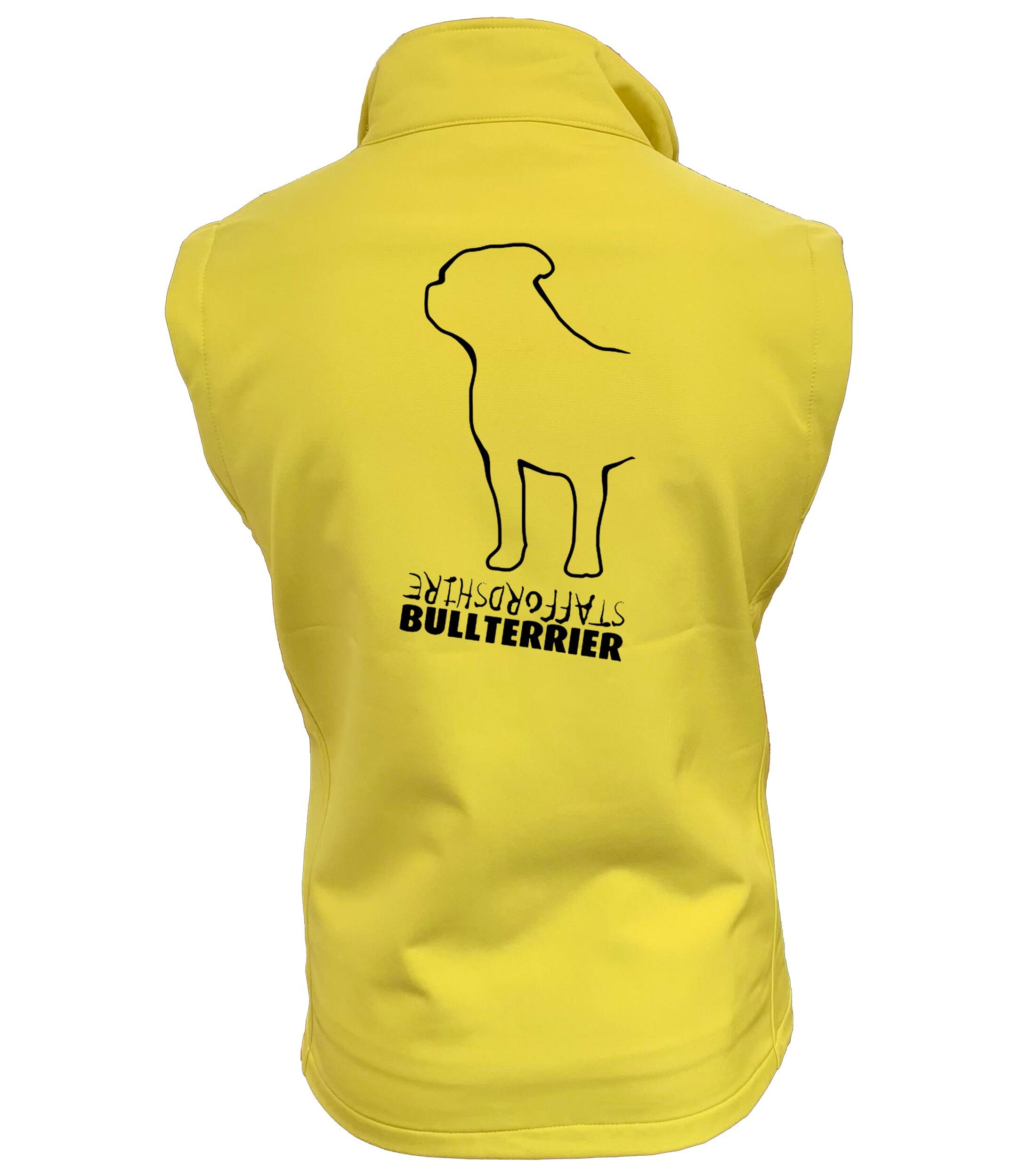 Female Staffordshire Bullterrier Softshell Jacket Yellow (Black)