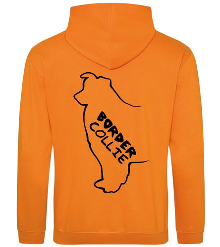 Unisex Border Collie Pullover Hoodie Orange Crush (Black)