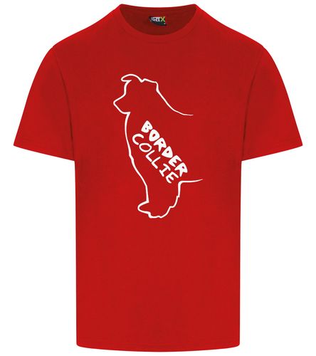 Unisex Border Collie T-Shirt Red (White)