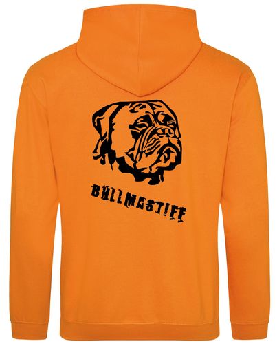 Unisex Bullmastiff Pullover Hoodie Orange Crush (Black)