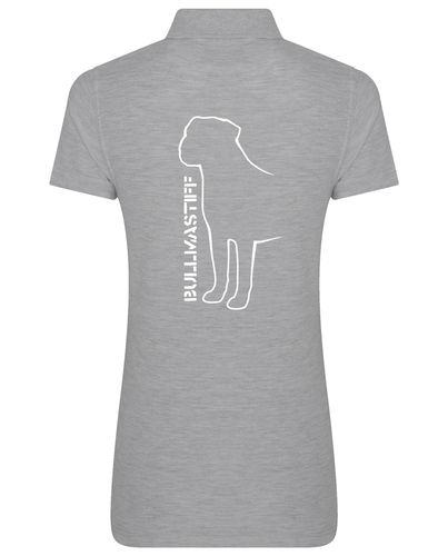 Female Bullmastiff (Standing) Polo Shirt Heather Grey (White)
